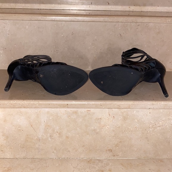 BCBGeneration Black Leather Zipper High Rise Heels - Picture 9 of 9